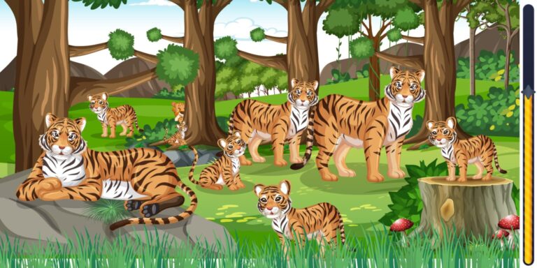 Observation game: find the intruder hidden among the tigers in less than 20 seconds and prove your visual acuity!